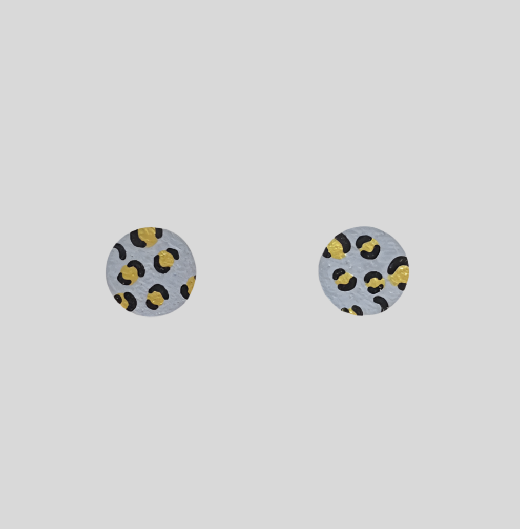 Mini Leopard Print Round Studs- various colours