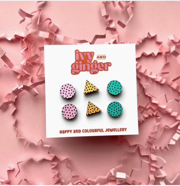 80’s style Mini Stud Trio
