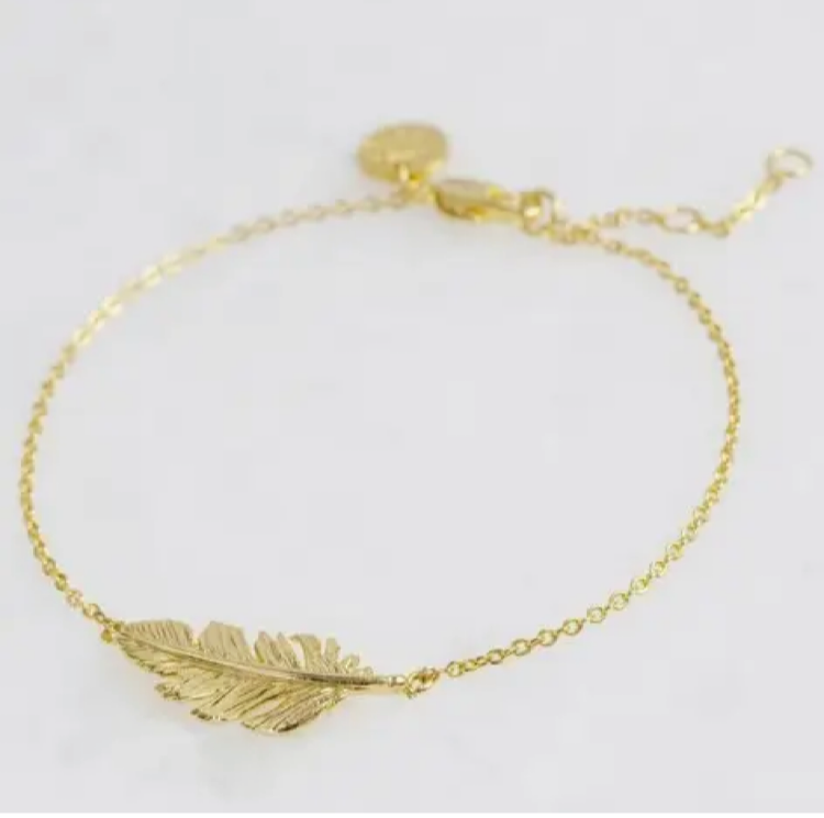 Gold Feather Design Bracelet