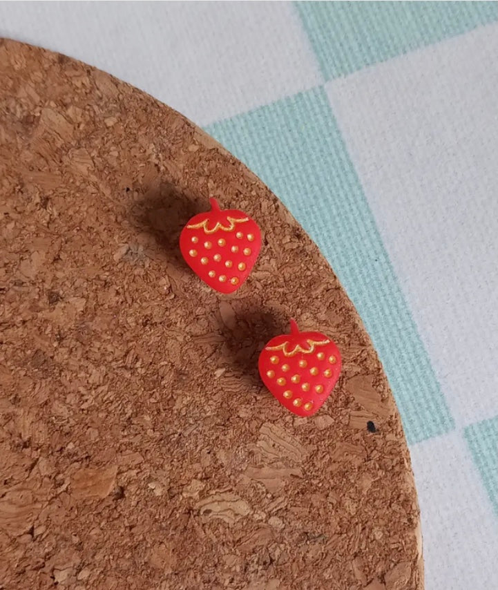 Cute Strawberry Studs