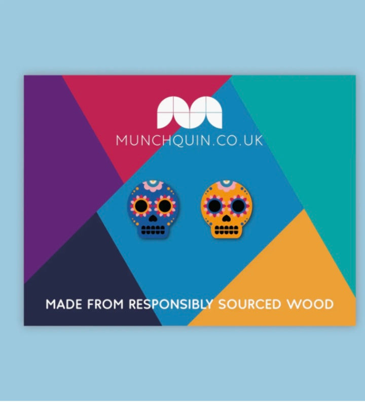 Mismatched Sugar Skull Studs