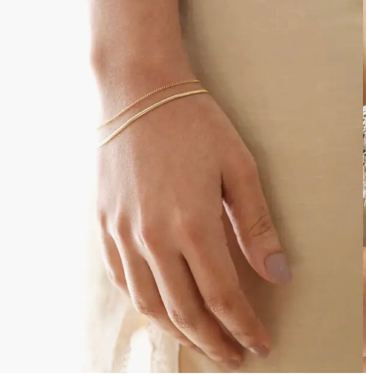 Gold Plated Double Snake Chain Bracelet