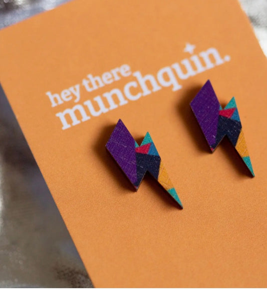 Abstract Lightening Bolt Studs