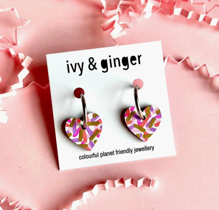 Confetti Heart Hoops