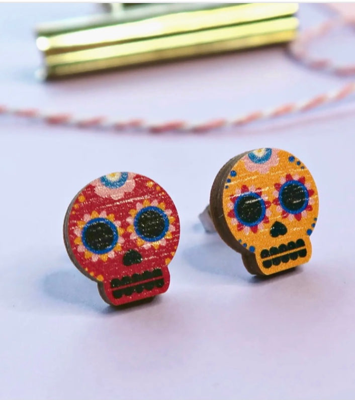 Mismatched Sugar Skull Studs